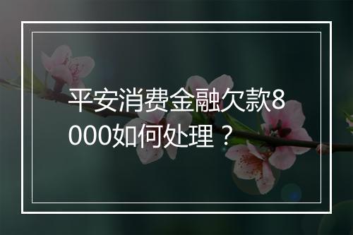 平安消费金融欠款8000如何处理？