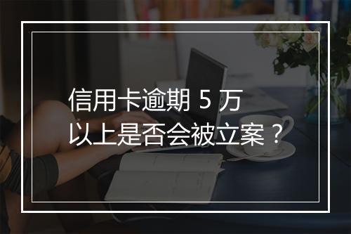 信用卡逾期 5 万以上是否会被立案？