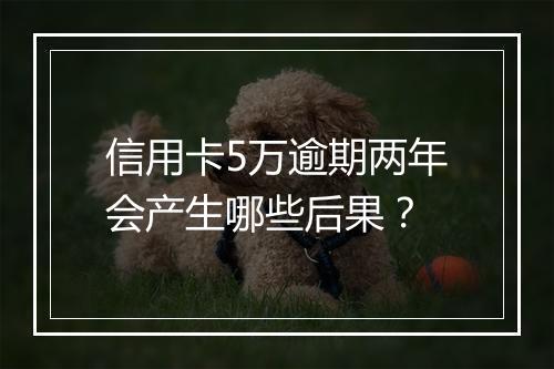 信用卡5万逾期两年会产生哪些后果？