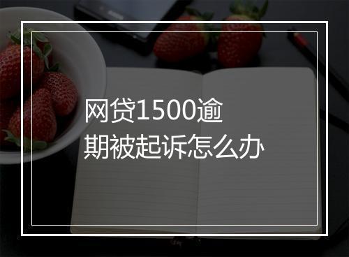 网贷1500逾期被起诉怎么办
