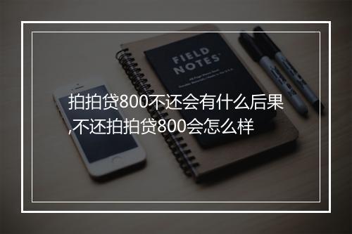 拍拍贷800不还会有什么后果,不还拍拍贷800会怎么样