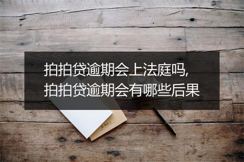 拍拍贷逾期会上法庭吗,拍拍贷逾期会有哪些后果