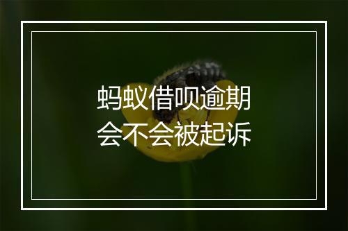 蚂蚁借呗逾期会不会被起诉