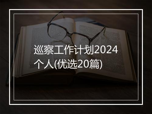 巡察工作计划2024个人(优选20篇)