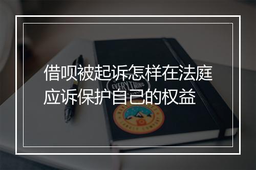 借呗被起诉怎样在法庭应诉保护自己的权益
