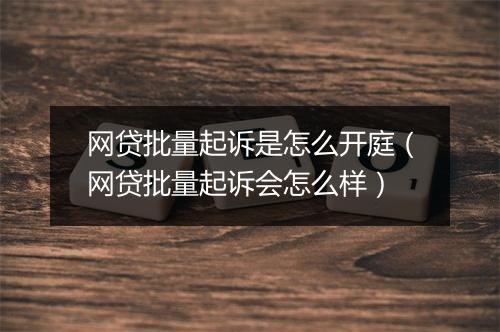 网贷批量起诉是怎么开庭（网贷批量起诉会怎么样）