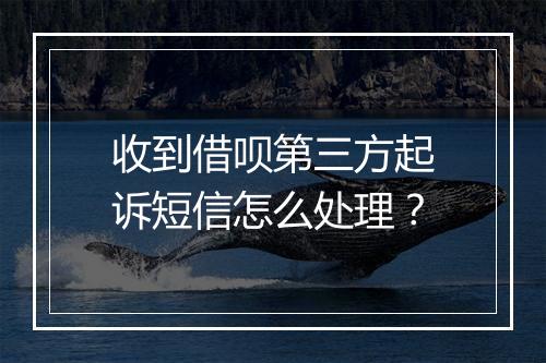 收到借呗第三方起诉短信怎么处理？