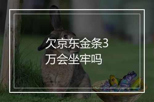 欠京东金条3万会坐牢吗