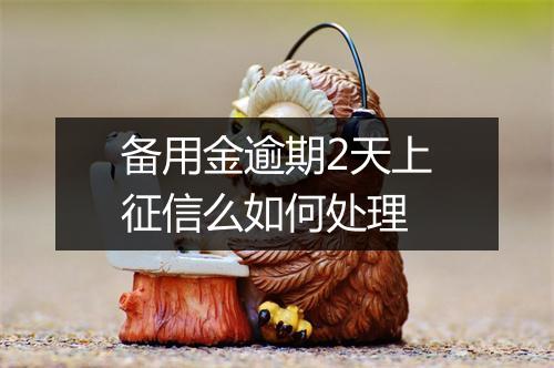 备用金逾期2天上征信么如何处理