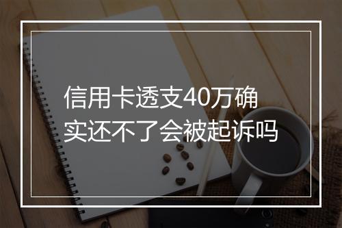 信用卡透支40万确实还不了会被起诉吗
