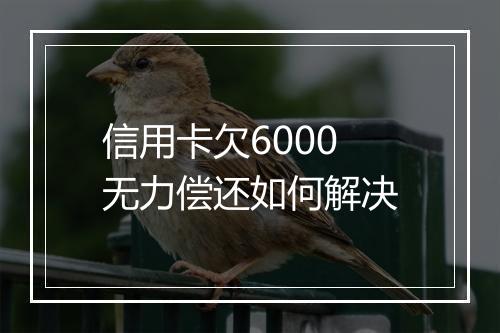 信用卡欠6000无力偿还如何解决