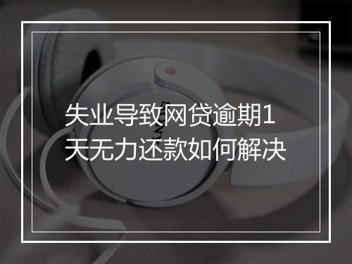 失业导致网贷逾期1天无力还款如何解决