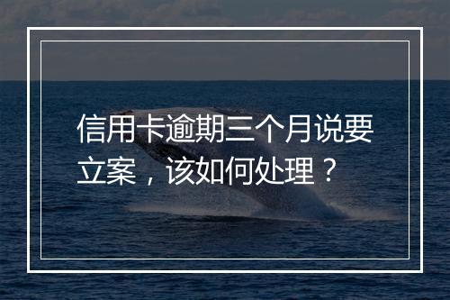 信用卡逾期三个月说要立案，该如何处理？