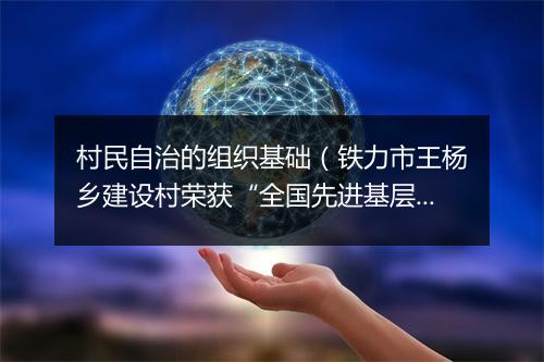 村民自治的组织基础（铁力市王杨乡建设村荣获“全国先进基层群众性自治组织”称号）