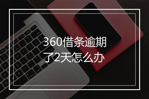 360借条逾期了2天怎么办