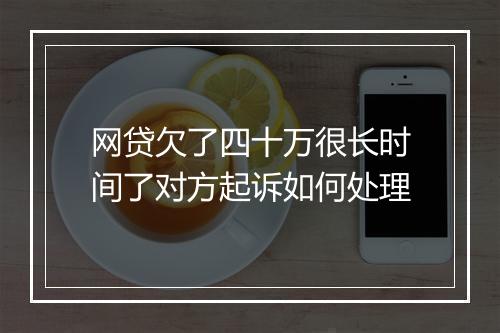 网贷欠了四十万很长时间了对方起诉如何处理