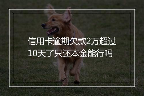 信用卡逾期欠款2万超过10天了只还本金能行吗