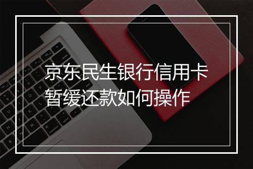 京东民生银行信用卡暂缓还款如何操作