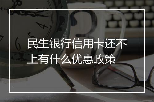 民生银行信用卡还不上有什么优惠政策