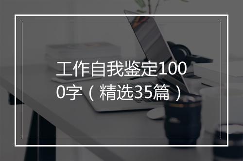 工作自我鉴定1000字（精选35篇）