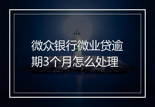 微众银行微业贷逾期3个月怎么处理