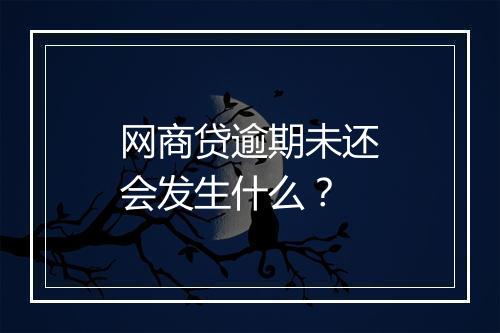 网商贷逾期未还会发生什么？