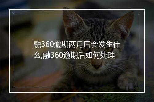 融360逾期两月后会发生什么,融360逾期后如何处理