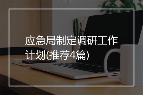 应急局制定调研工作计划(推荐4篇)