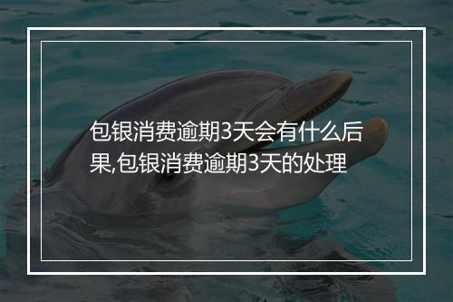 包银消费逾期3天会有什么后果,包银消费逾期3天的处理