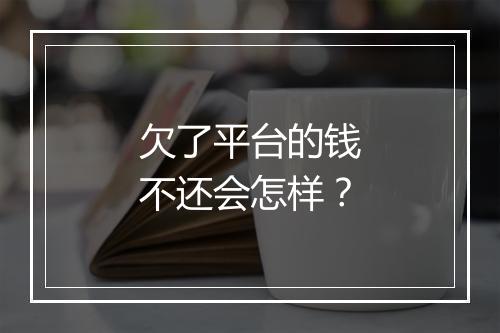 欠了平台的钱不还会怎样？