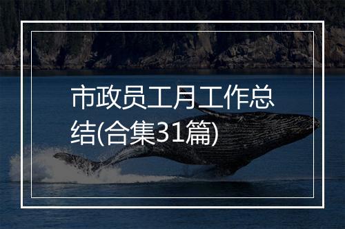 市政员工月工作总结(合集31篇)