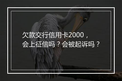 欠款交行信用卡2000，会上征信吗？会被起诉吗？