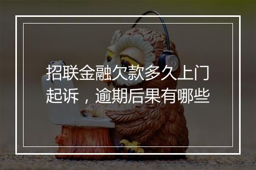 招联金融欠款多久上门起诉，逾期后果有哪些