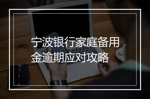 宁波银行家庭备用金逾期应对攻略