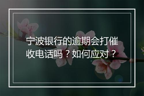 宁波银行的逾期会打催收电话吗？如何应对？