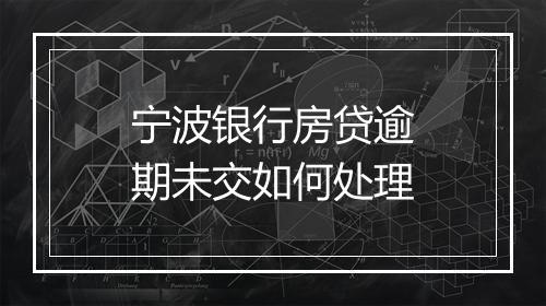 宁波银行房贷逾期未交如何处理