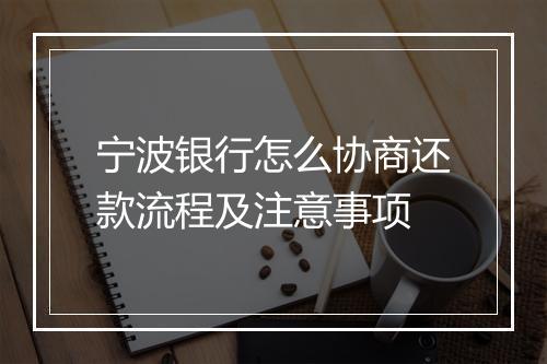 宁波银行怎么协商还款流程及注意事项