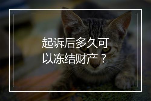 起诉后多久可以冻结财产？