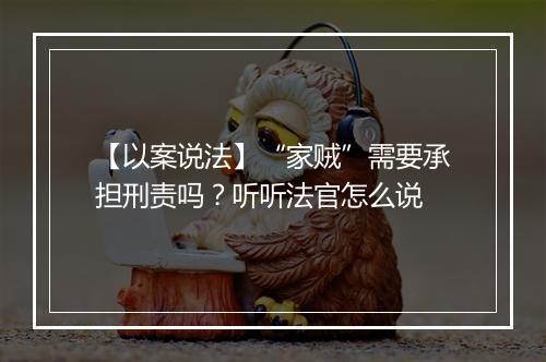 【以案说法】“家贼”需要承担刑责吗？听听法官怎么说
