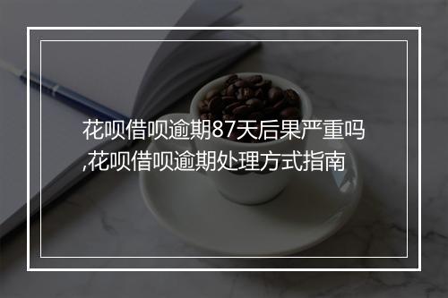 花呗借呗逾期87天后果严重吗,花呗借呗逾期处理方式指南