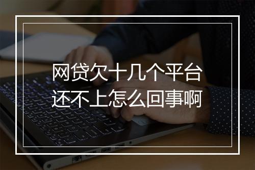 网贷欠十几个平台还不上怎么回事啊