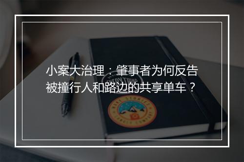 小案大治理：肇事者为何反告被撞行人和路边的共享单车？