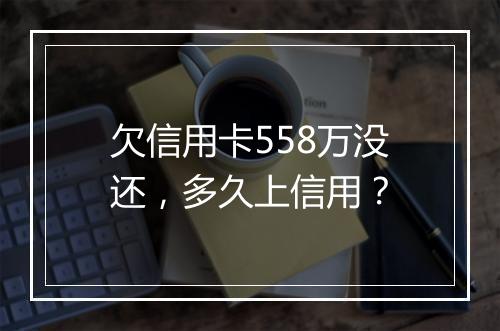 欠信用卡558万没还，多久上信用？
