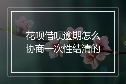 花呗借呗逾期怎么协商一次性结清的