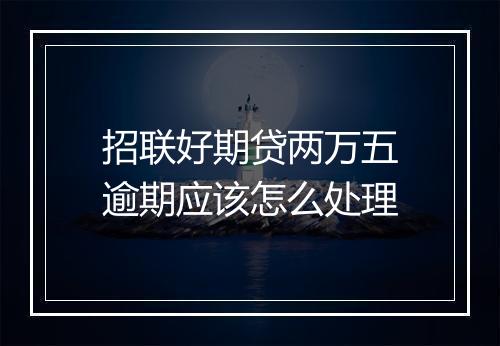 招联好期贷两万五逾期应该怎么处理