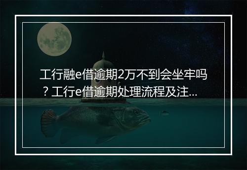 工行融e借逾期2万不到会坐牢吗？工行e借逾期处理流程及注意事项