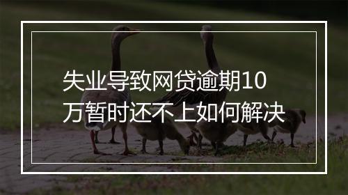 失业导致网贷逾期10万暂时还不上如何解决