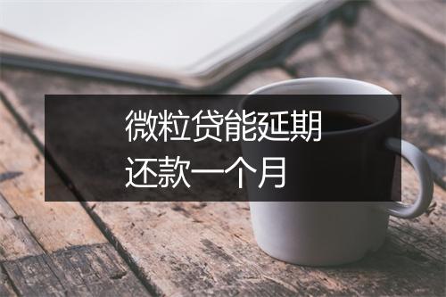 微粒贷能延期还款一个月