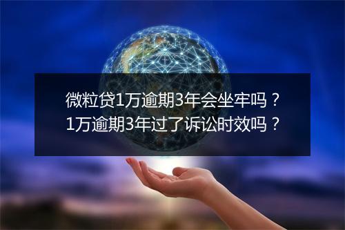 微粒贷1万逾期3年会坐牢吗？1万逾期3年过了诉讼时效吗？
