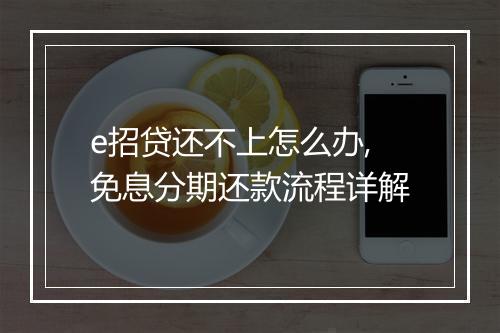 e招贷还不上怎么办,免息分期还款流程详解